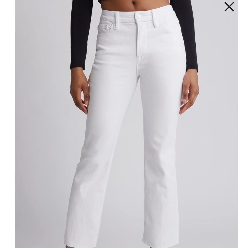 NWT Good Straight High Waist Raw Hem Straight Leg Jeans